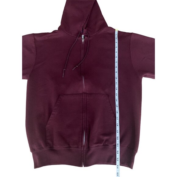 Champion Maroon Full-Zip Drawstring Hoodie "Love Gold" Back Design Front Pockets - Picture 5 of 11